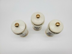 3 1987 Vintage MJ Hummel Porcelain Spice Jars AG Cham Switzerland Thyme Rosemary