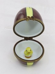 Limoges France Easter Egg Trinket Box Hand Painted Porcelain Hinged Collectible