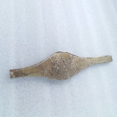 Vintage Decorative Metal Appliqué Watch Shape Brass Ornament Unknown Age