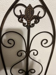 Deco 79 Metal Scroll Wall Planters 27”H X 8.5”H Fleur De Lis Accents Set of 2