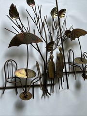 Vtg 1974 ENESCO Imports 3D Metal Wall Decor Art Sculpture Cafe Bar Theme