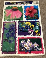 1998 Vintage Flowers Classic Clings Window Decorations