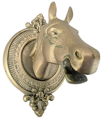 Rare Y2K Vtg Antique Brass Horse Head Rod Rack Equine Equestrian Animal Metal