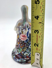 Murano Millefiori Glass Bell Italy Hand Blown Art Glass Original Label VTG