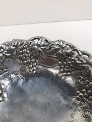 Arthur Court Bowl Aluminum Vtg Grapevine Serving Dish Small 8″ 1994 1990s Taiwan