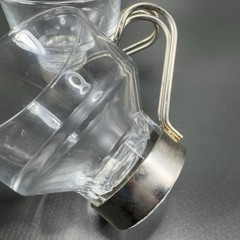 Vintage Espresso Coffee Cups Mugs Glass Steel Handles Clear Glass Small Cups VTG
