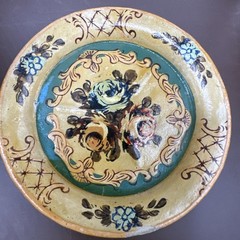 VINTAGE PAPER MACHE FLORAL COASTERS MADE IN OCCUPIED JAPAN 1940’S SET OF 8