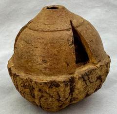 Vintage Brazil Nut Pod Folk Art Shaker Rattle Ornament