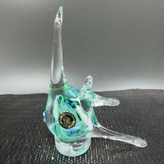 Vintage Czech Republic Hand Made Art Glass Figurine Fish Figure Hand Blown Glass