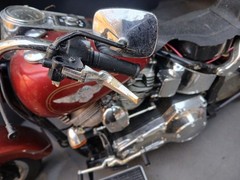 UNTESTED New Bright 9.6V R/C Red Harley Davidson Fat Boy Motorcycle AS IS PARTS