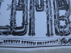 RARE HUGE VINTAGE BEEHIVE COLLECTIVE POSTER PAN COLOMBIA ACTIVISM ANTI BIG MONEY