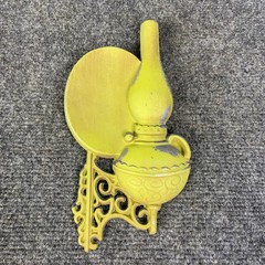 VIntage HODA Wall Hanging Oil Lamp Cast Aluminum Green Decor