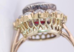 MUSEUM GRADE: Antique Faberge 14k Gold 1.77ct Ruby & 1ct Diamond Ring c1890’s