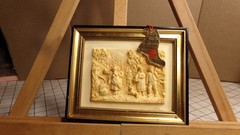 Vintage French Floralix Detailed Relief Framed Wall Decor Forest Scene