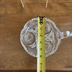 Vtg~American Brilliant Lead Crystal Cut Glass~Candy Dish with Handle