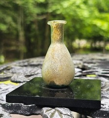 Ancient Roman Glass Time of Christ Unguentarium Bottle Mounted 2.75”