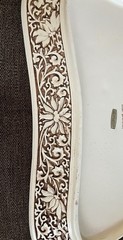 Vintage Resin Dynasty Relief Carved Tray Decor Arnart Imports 1982 11″x13