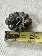Vintage High Relief 800 Silver Ornate India Gourd Trinket Box