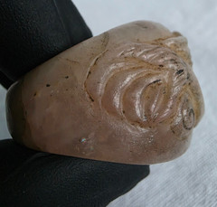 300 BC Authentic Ancient Roman hololith Ring Engraved Gemstone Depict Dolphin
