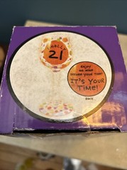 Our Name is Mud FINALLY 21 Painted Wine Glass in original packaging