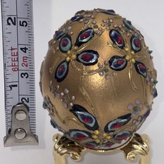 SIGNED Nannette Fenn “Eggs”traordinaire Designs Floral Faberge Inspired Egg USA
