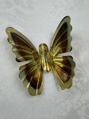 Vtg MCM Gold Brass Butterfly Wall Art Decor Set of 3 Home Interiors Graduated