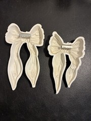 Vintage White Bows Hanging Wall Plaques Homco Decor Molded Plastic Coquette