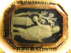 WEDGWOOD XRARE 1790 TOOTHPICK CASE & 3 JASPER MEDALLIONS CUT STEEL BEDS/GOLD