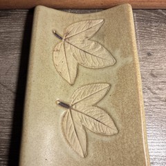 Cracker Tray Platter Country Originals Oak Leaf Pottery Colombia 14” Set Pair D6