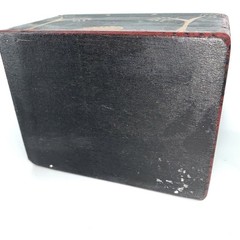 Vintage Hand-Painted Wood Box Leather Hinges B Altmans & Co NY with gift box