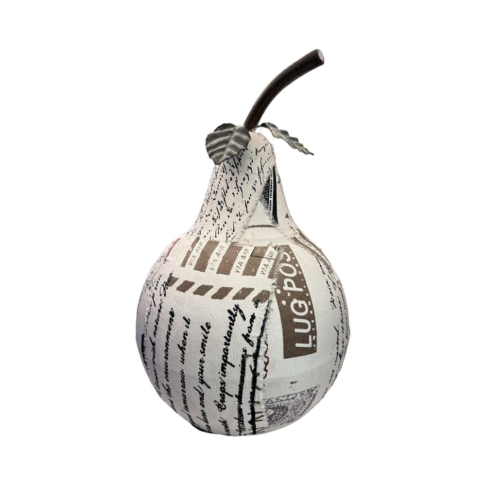 Handcrafted Word Art Covered 15″ Decorative Pear Folk Art Decor French Country