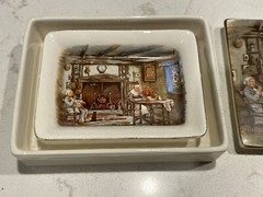 Vintage Porcelain Trinket Box w/Dish Darby & Joan Lancaster Ltd English Ware