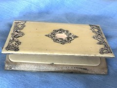 ART NOUVEAU MUSEUM QUALITY and STERLING SILVER DANCE CARD W/PENCIL ORIGINAL BOX
