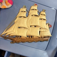 SYROCO Tall Ship Wall Plastic 3D Plaque 4261 Sailing Decor 16.5″x13″ VTG