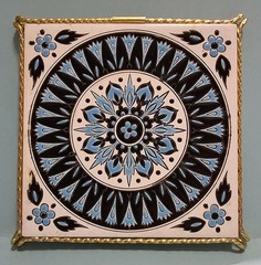 Vintage Decorative Art Tile Trivet Made in Greece By Philkeram Johnson 6″ X 6″