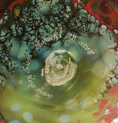 CLUSTER vtg studio art glass sculpture bowl goose bay yellowstone park western
