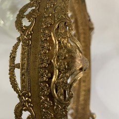VTG Gold Ormolu Hollywood Regency Brass Beveled Glass Divided Trinket Jewel Box