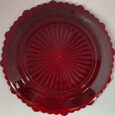 Vintage Avon 1876 Cape Cod Collection Ruby Red Two Tier Server w/original box
