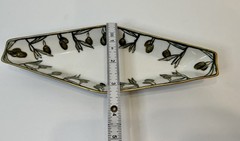 Vintage Limoges France Hand Painted Olive Tray, Gold Trim: Signed, EUC