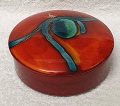 🔶️RETRO VINTAGE SPACE AGE POOLE POTTERY VOLCANO LIDDED BOWL MOD MCM POP ATOMIC