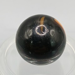 .58″ Alley Agate Halloween, CAC Black Orange Swirl Marble- #Q149