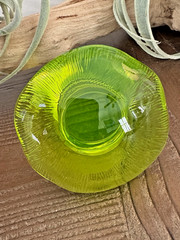 Viking Glass Mushroom EPIC Uranium Lime Green 3.5 x 2.5 Excellent Condition