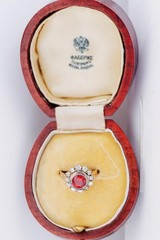 MUSEUM GRADE: Antique Faberge 14k Gold 1.77ct Ruby & 1ct Diamond Ring c1890’s