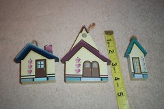 HAND CRAFTED COUNTRY WOOD WALL HANG “COUNTRY CHURCH & HOUSE” 3 piece set