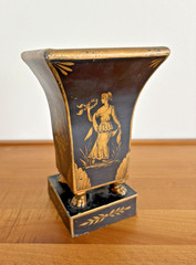Vintage French Neoclassic Directories Style Toleware / Vase / Flared Cachepot