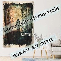 Ghost Path Graveyard Tapestry graveyard mist gothic shadows 39X59 in