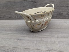 Lenox Gilded Garden Basket Off White Floral Gold Trim Porcelain Bowl Medium.