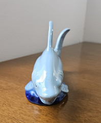 Vintage Large Blue Shark Figurine Sculpture Ocean Life From Brazil 9 Inches Long