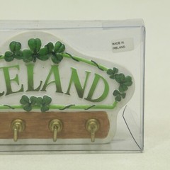 Ireland Wall Mounted Wooden Key Holder Key Organizer Hook IRELAND Shamrock Deco