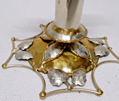 Copa Collection Made in Brazil Brutalist Mixed Metal and Amethyst Candleabra